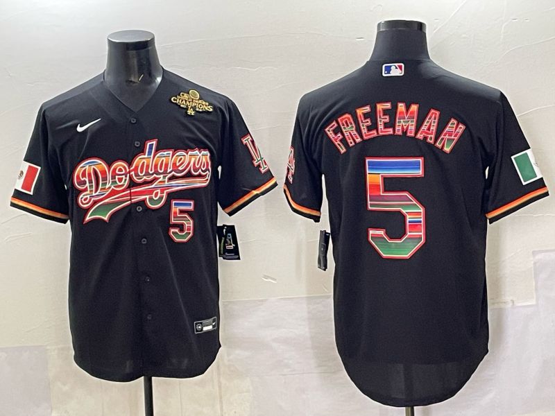 Men 2025 Los Angeles Dodgers #5 Freeman Black Nike MLB Jersey style 005->los angeles dodgers->MLB Jersey